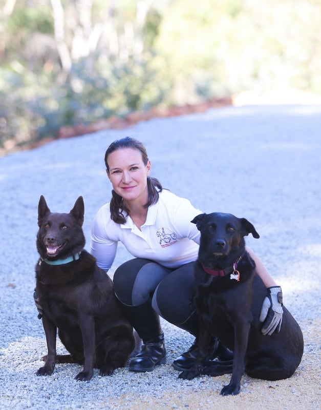 Katrin Kuenstler with her two dogs